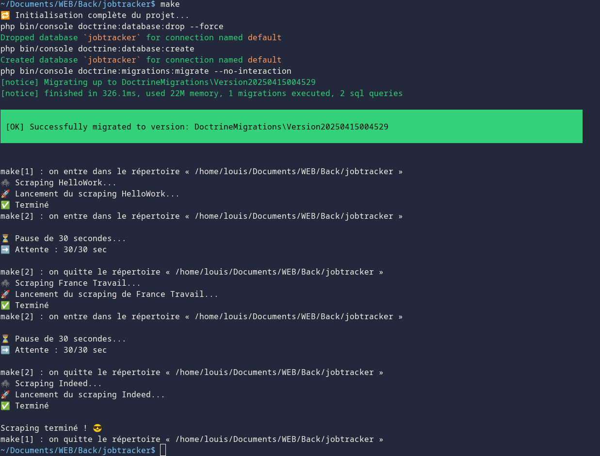 JobTracker - Interface principale